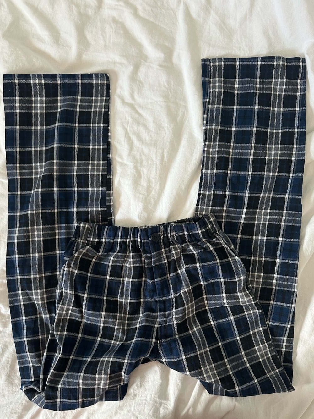 Brandy Melville John Galt Navy and White Plaid Lounge Pants